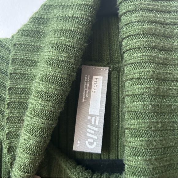 FWD Women's Friday Tech Wool Funnel Green Sweater - Picture 6 of 8